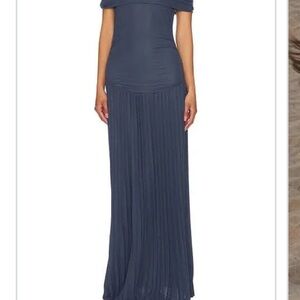 Lioness Navy Off-Shoulder Maxi Dress